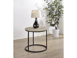 Lainey Distressed Pine Round Occasional Side End Table - Ornate Home