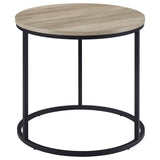 Lainey Distressed Pine Round Occasional Side End Table - Ornate Home