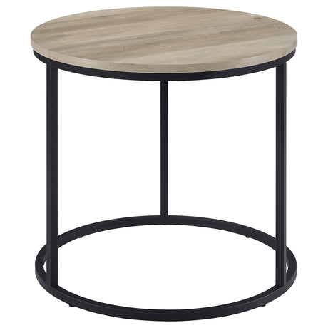 Lainey Distressed Pine Round Occasional Side End Table - Ornate Home