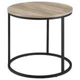 Lainey Distressed Pine Round Occasional Side End Table - Ornate Home