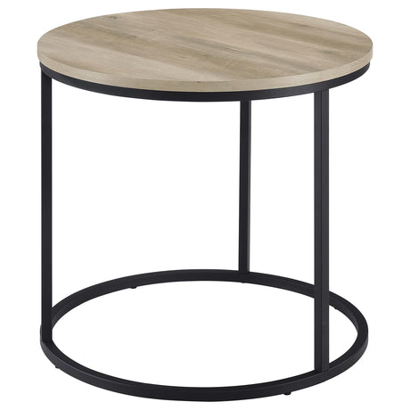 Lainey Distressed Pine Round Occasional Side End Table - Ornate Home