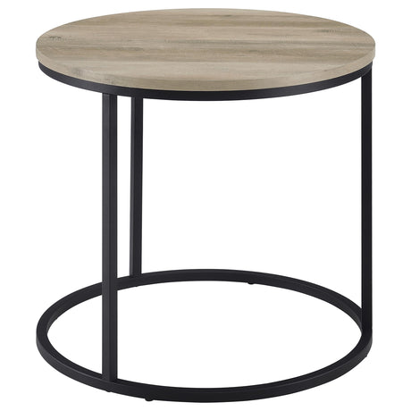 Lainey Distressed Pine Round Occasional Side End Table - Ornate Home