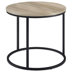 Lainey Distressed Pine Round Occasional Side End Table - Ornate Home