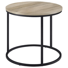 Lainey Distressed Pine Round Occasional Side End Table - Ornate Home