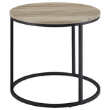 Lainey Distressed Pine Round Occasional Side End Table - Ornate Home