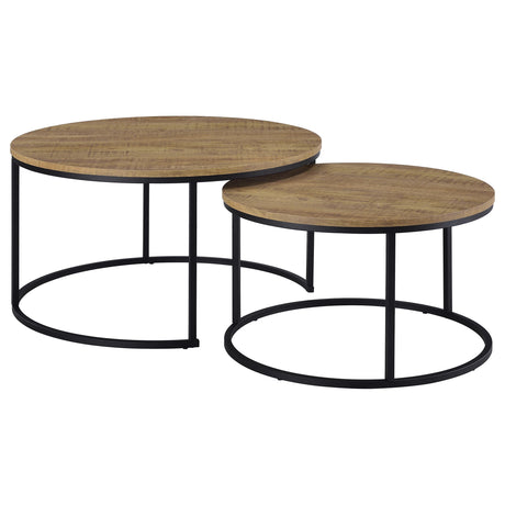 Lainey Mango 2-piece Round Nesting Coffee Table - Ornate Home