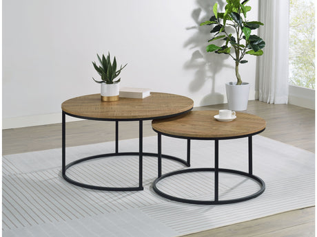 Lainey Mango 2-piece Round Nesting Coffee Table - Ornate Home