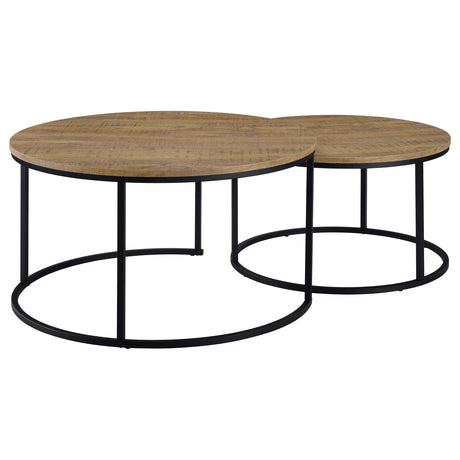 Lainey Mango 2-piece Round Nesting Coffee Table - Ornate Home