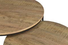 Lainey Mango 2-piece Round Nesting Coffee Table - Ornate Home