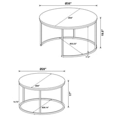 Lainey Mango 2-piece Round Nesting Coffee Table - Ornate Home