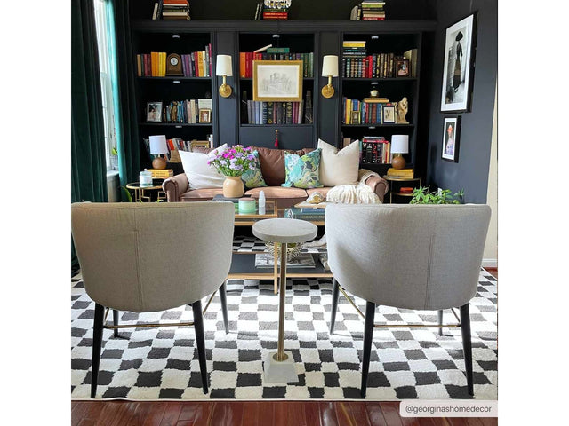 Lajos Black & White Checkered Area Rug - Ornate Home