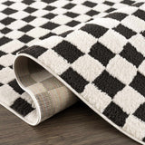 Lajos Black & White Checkered Area Rug - Ornate Home