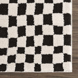 Lajos Black & White Checkered Area Rug - Ornate Home