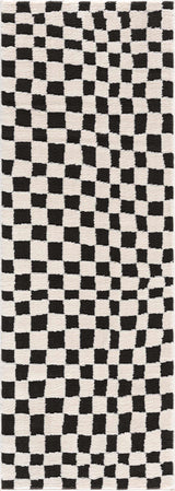 Lajos Black & White Checkered Area Rug - Ornate Home