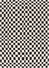 Lajos Black & White Checkered Plush Rug - Ornate Home
