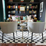 Lajos Black & White Checkered Plush Rug - Ornate Home
