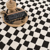 Lajos Black & White Checkered Plush Rug - Ornate Home