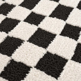 Lajos Black & White Checkered Plush Rug - Ornate Home