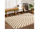 Lajos Brown Checkered Area Rug - Ornate Home