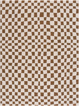 Lajos Brown Checkered Shag Rug - Clearance - Ornate Home