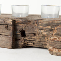Lakara Brown Reclaimed Wood Eight Tealight Table Candle Holder