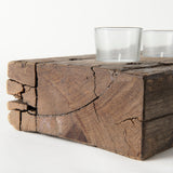 Lakara Brown Reclaimed Wood Eight Tealight Table Candle Holder - Ornate Home