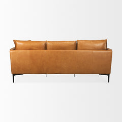 Lake Como Tan Leather Three Seater Sofa - Ornate Home