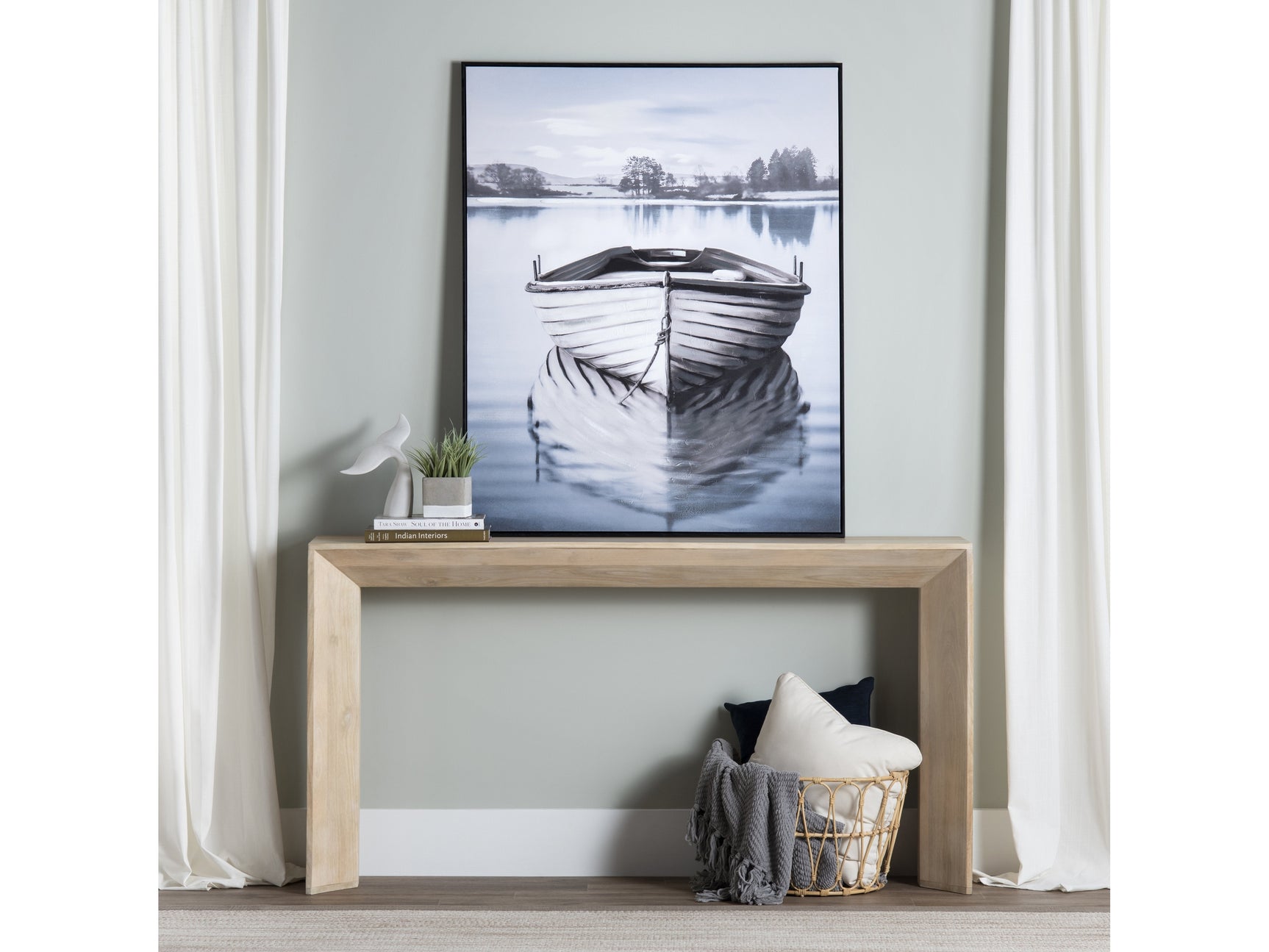 Lake It Easy Black/White Canvas