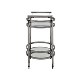 Lakelyn Black Nickel & Clear Glass Serving Cart - Ornate Home