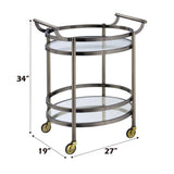 Lakelyn Brushed Bronze & Clear Glass Serving Cart - Ornate Home