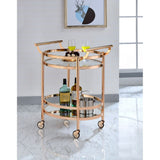 Lakelyn Rose Gold & Clear Glass Serving Cart - Ornate Home