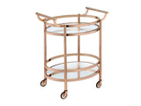 Lakelyn Rose Gold & Clear Glass Serving Cart - Ornate Home