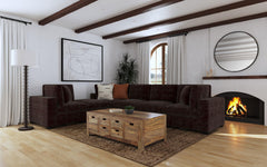 Lakeview Chocolate 6-piece Upholstered Modular Sectional - Ornate Home
