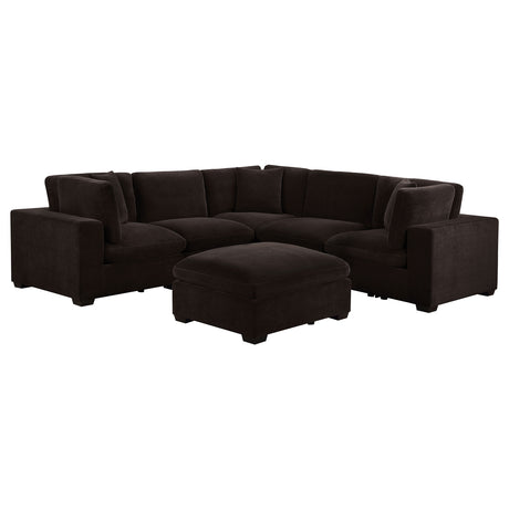 Lakeview Dark Chocolate 5-piece Modular Sectional Sofa - Ornate Home
