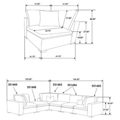 Lakeview Dark Chocolate 5-piece Modular Sectional Sofa - Ornate Home