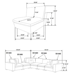 Lakeview Dark Chocolate 6-piece Modular Sectional Sofa - Ornate Home