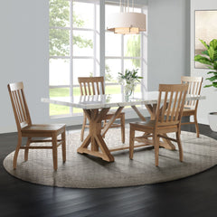 Lakeview White/Natural/Grey 5-Piece Rectangular Dining Set