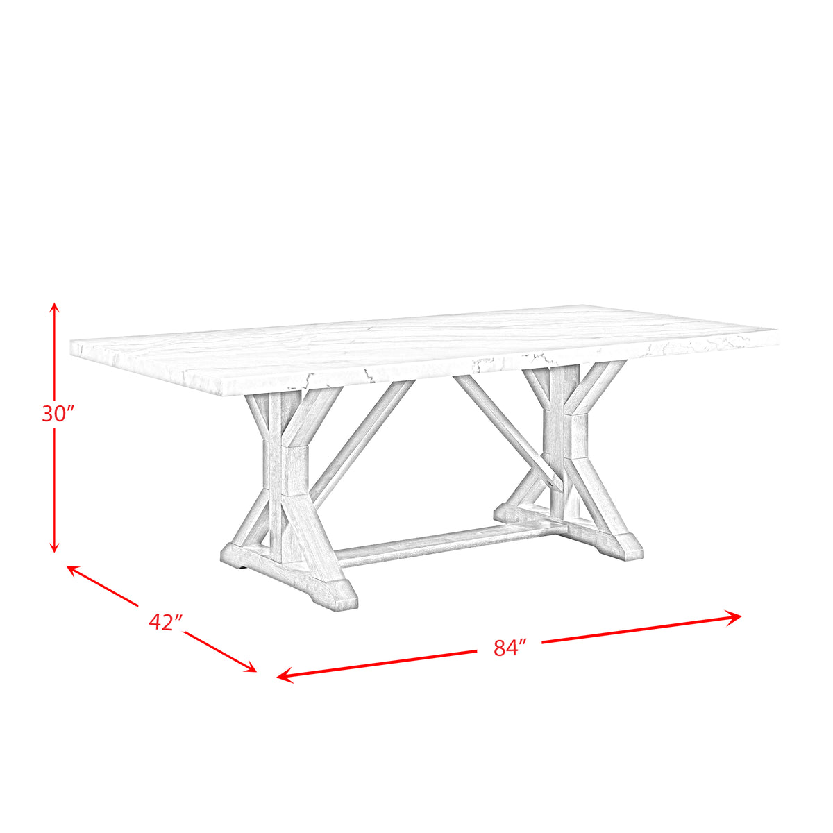Lakeview White/Natural/Grey 5-Piece Rectangular Dining Set - Ornate Home