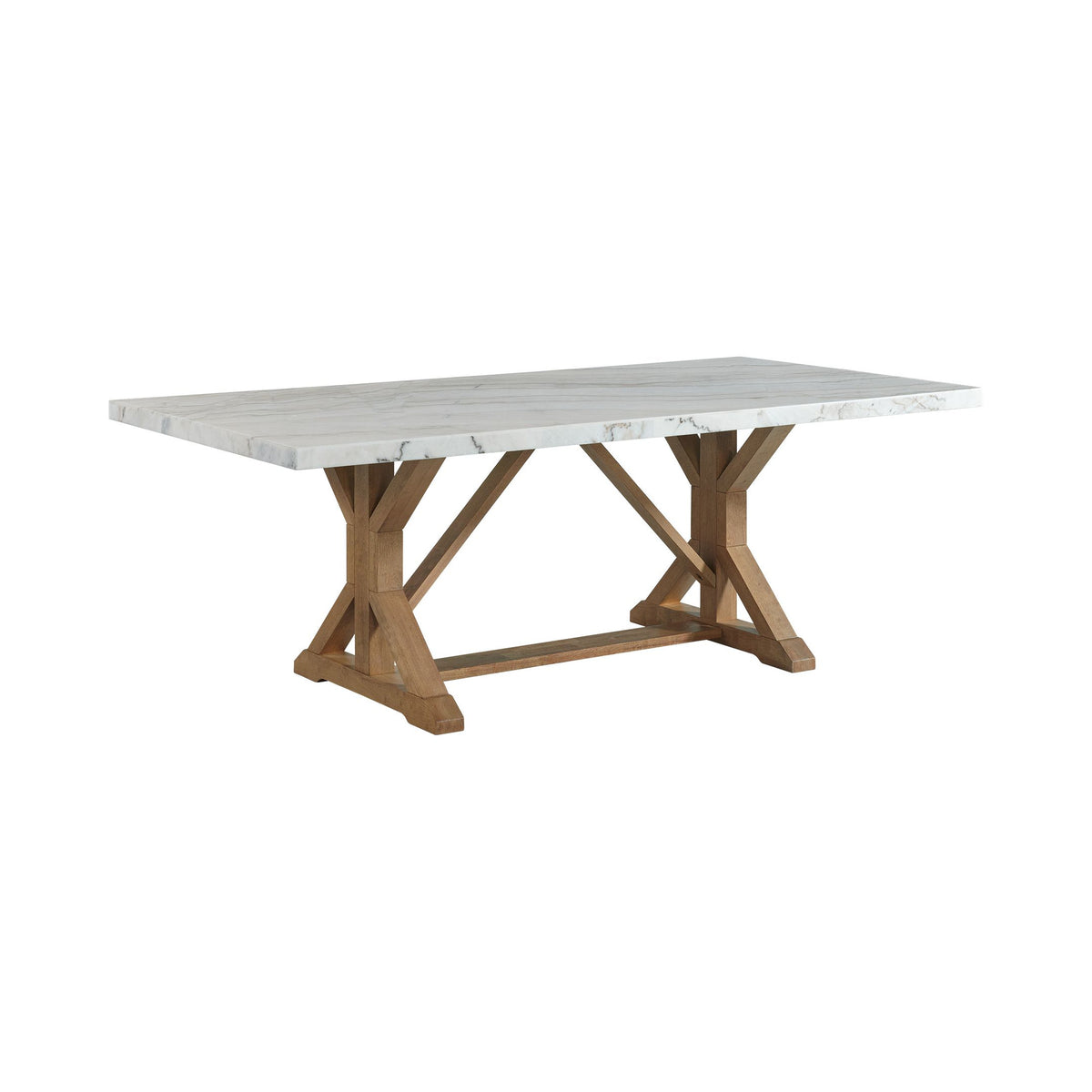 Lakeview White/Natural Rectangular Standard Height Dining Table Marble