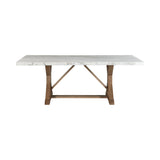 Lakeview White/Natural Rectangular Standard Height Dining Table Marble