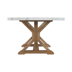 Lakeview White/Natural Rectangular Standard Height Dining Table Marble - Ornate Home