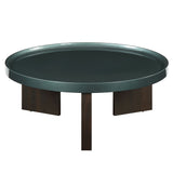 Lakita Blackish Green High Gloss/Smoked Oak Coffee Table - Ornate Home