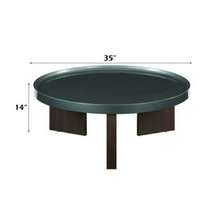Lakita Blackish Green High Gloss/Smoked Oak Coffee Table - Ornate Home