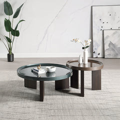 Lakita Blackish Green High Gloss/Smoked Oak Coffee Table - Ornate Home