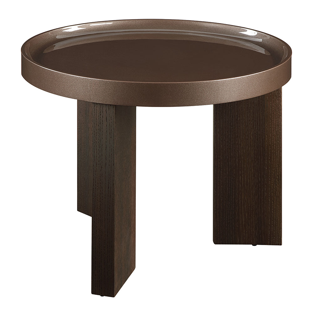 Lakita Dark Blond High Gloss/Smoked Oak End Table - Ornate Home