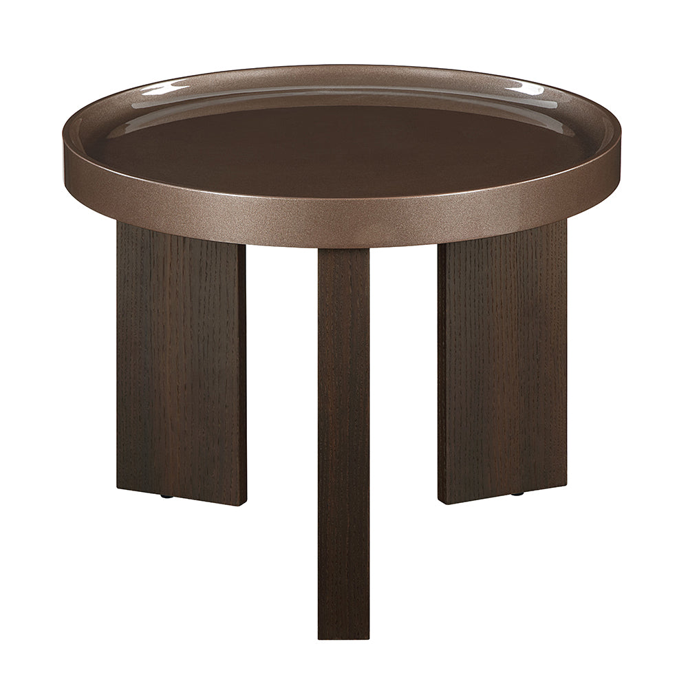 Lakita Dark Blond High Gloss/Smoked Oak End Table - Ornate Home