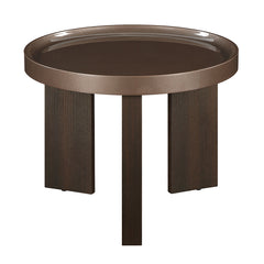 Lakita Dark Blond High Gloss/Smoked Oak End Table - Ornate Home