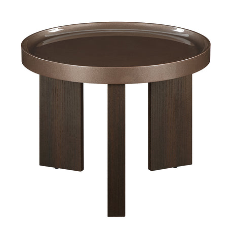 Lakita Dark Blond High Gloss/Smoked Oak End Table - Ornate Home