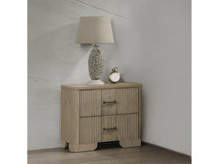 Lakkari Antique Oak Nightstand - Ornate Home