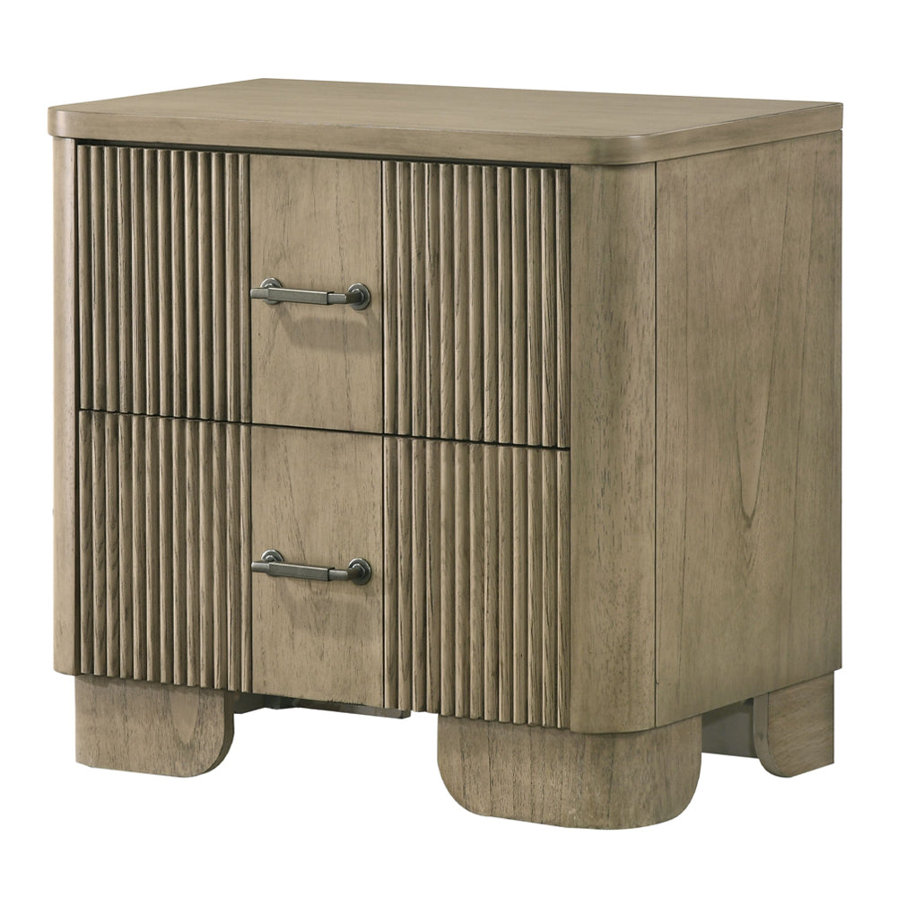 Lakkari Antique Oak Nightstand - Ornate Home
